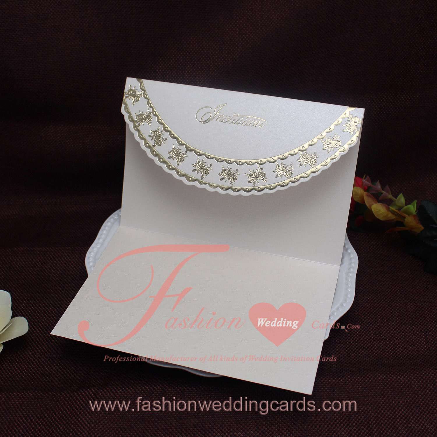Modern Nice Foil Emboss Wedding Invitation Wordings